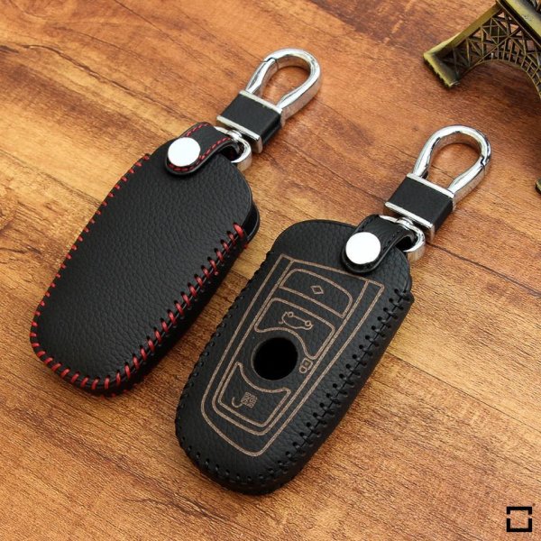 Leather key fob cover case fit for BMW B4 remote key