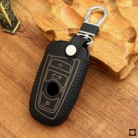 Leder Schlüssel Cover inkl. Karabinerhaken passend für BMW Schlüssel  LEK37-B4