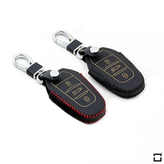 Leather key fob cover case fit for Opel, Citroen, Peugeot P2 remote key