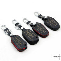 Leder Schlüssel Cover inkl. Karabinerhaken passend für Citroen, Peugeot Schlüssel  LEK37-P3