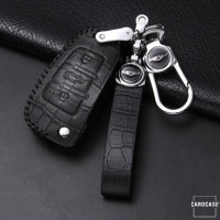 KROKO Leder Schlüssel Cover passend für Audi Schlüssel  LEK44-AX3