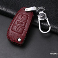 KROKO Leder Schlüssel Cover passend für Audi Schlüssel  LEK44-AX3