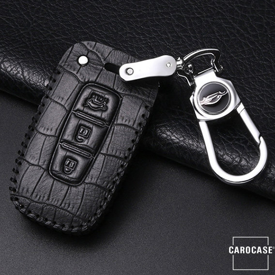 KROKO Leder Schlüssel Cover passend für Hyundai Schlüssel  LEK44-D3