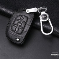 KROKO Leder Schlüssel Cover passend für Hyundai Schlüssel  LEK44-D6