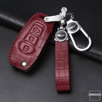 KROKO Leder Schlüssel Cover passend für Ford Schlüssel  LEK44-F2