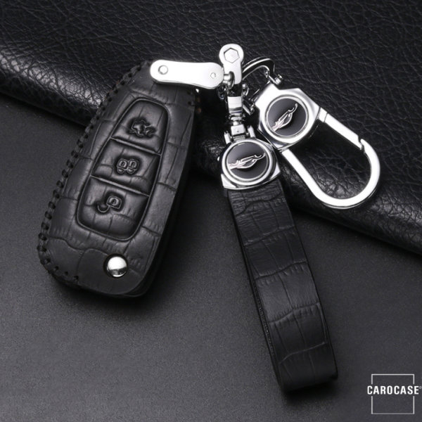 KROKO Leder Schlüssel Cover passend für Ford Schlüssel  LEK44-F4