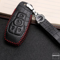 KROKO Leder Schlüssel Cover passend für Ford Schlüssel  LEK44-F7