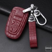 KROKO Leder Schlüssel Cover passend für Ford Schlüssel  LEK44-F8