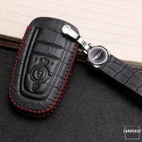KROKO Leder Schlüssel Cover passend für Ford Schlüssel  LEK44-F8