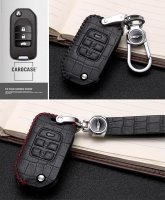 KROKO Leder Schlüssel Cover passend für Honda Schlüssel  LEK44-H10