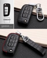 KROKO Leder Schlüssel Cover passend für Nissan Schlüssel  LEK44-N3