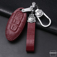 KROKO Leder Schlüssel Cover passend für Nissan Schlüssel  LEK44-N5