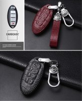 KROKO Leder Schlüssel Cover passend für Nissan Schlüssel  LEK44-N8