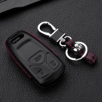 Leder Hartschalen Cover passend für Audi Schlüssel schwarz LEK48-AX6