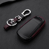 Leather key fob cover case fit for Audi AX6 remote key black
