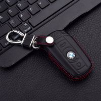 Coque de protection en cuir pour voiture BMW clé télécommande B3X noir