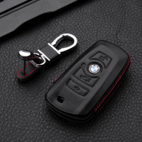 Leather key fob cover case fit for BMW B4, B5 remote key...