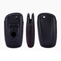 Leder Hartschalen Cover passend für BMW Schlüssel schwarz LEK48-B5