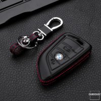 Leather key fob cover case fit for BMW B6, B7 remote key...