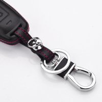 Leder Hartschalen Cover passend für Ford Schlüssel schwarz LEK48-F3