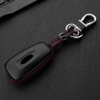 Leder Hartschalen Cover passend für Ford Schlüssel schwarz LEK48-F4
