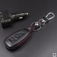 Leder Hartschalen Cover passend für Ford Schlüssel schwarz LEK48-F5