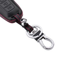 Leder Hartschalen Cover passend für Ford Schlüssel schwarz LEK48-F7