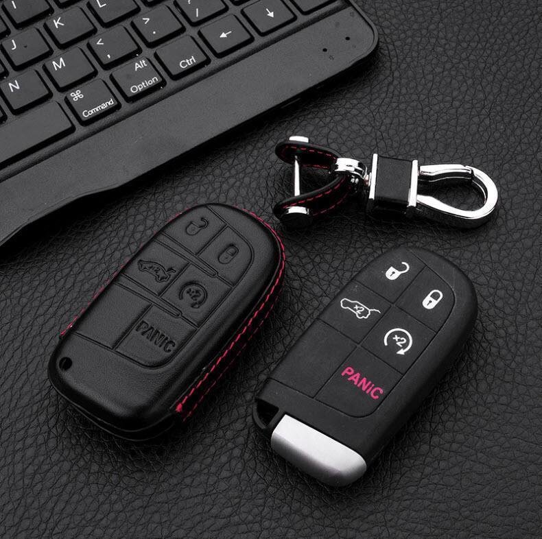 Capa de couro para chaves de carro Fiat / Jeep (tipo J5) | Carocase Premium Capa de chave de carro - Vista detalhada 3