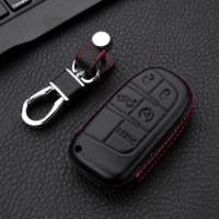 Leather key fob cover case fit for Jeep, Fiat J4, J5, J6,...