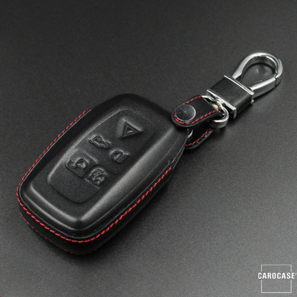 Leder Hartschalen Cover passend für Land Rover Schlüssel schwarz LEK48-LRA
