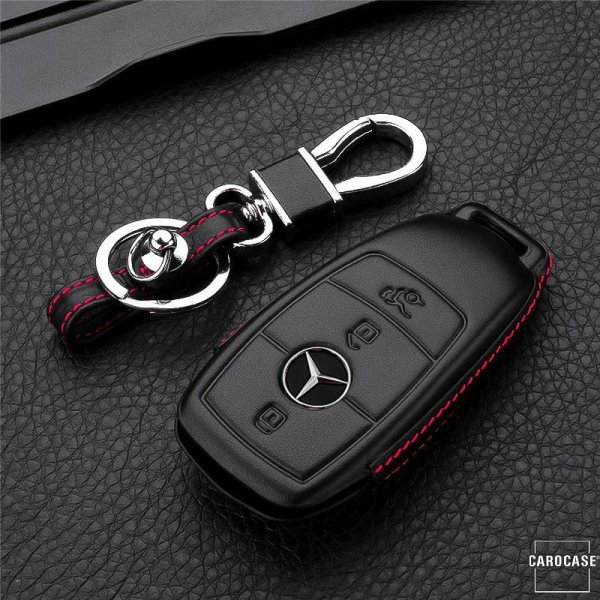 PREMIO Leder Schlüssel Cover passend für Mercedes-Benz Schlüssel