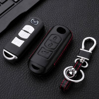 Leather key fob cover case fit for Mazda MZ1, MZ2 remote...