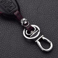 Leder Hartschalen Cover passend für Nissan Schlüssel schwarz LEK48-N7