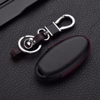 Leder Hartschalen Cover passend für Nissan Schlüssel schwarz LEK48-N8