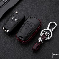 Leder Hartschalen Cover passend für Opel Schlüssel schwarz LEK48-OP6