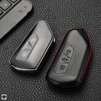 Leather key fob cover case fit for Volkswagen, Skoda,...