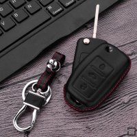 Cover Guscio / Copri-chiave Pelle compatibile con Volkswagen, Skoda, Seat V2 nero