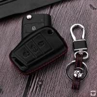 Leather key fob cover case fit for Volkswagen, Audi,...