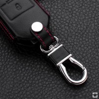 Leder Hartschalen Cover passend für Volkswagen Schlüssel schwarz LEK48-V6