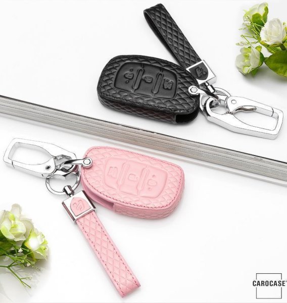 BLACK-ROSE Leder Schlüssel Cover für Hyundai Schlüssel  LEK4-D2