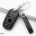 Coque de clé de voiture en cuir compatible avec Opel clés inkl. Karabiner + Lederband (LEK4-OP16)