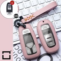 Leather key fob cover case fit for Audi AX4 remote key