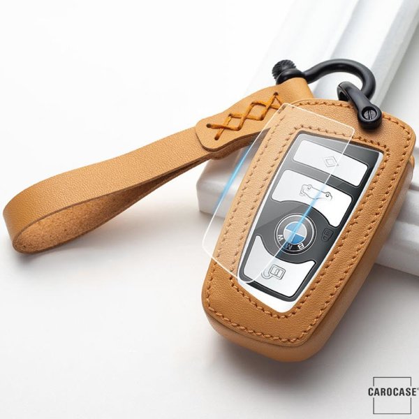 Premium leather key cover for BMW keys incl. keyring hook + leather k,  23,95 €