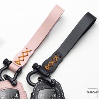 Leder Schlüssel Cover inkl. Lederband & Karabiner passend für Mercedes-Benz Schlüssel  LEK53-M8