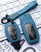 Leather key fob cover case fit for Mercedes-Benz M9 remote key