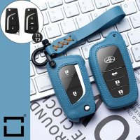 Leather key fob cover case fit for Toyota, Citroen,...