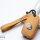 Coque de clé de voiture en cuir compatible avec Volkswagen, Skoda, Seat clés inkl. Karabiner + Lederband (LEK53-V2)