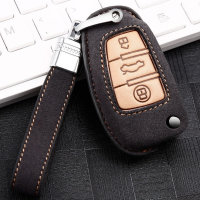 Coque de clé de Voiture en cuir compatible avec Audi clés inkl. Lederband (LEK59-AX3)