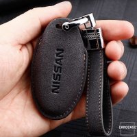 Cover protettiva in pelle premium per chiavi Nissan Compreso cinturino in pelle (LEK59-N5)