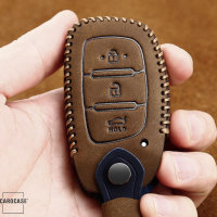Coque de protection en cuir de première qualité pour voiture Hyundai clé télécommande D2
